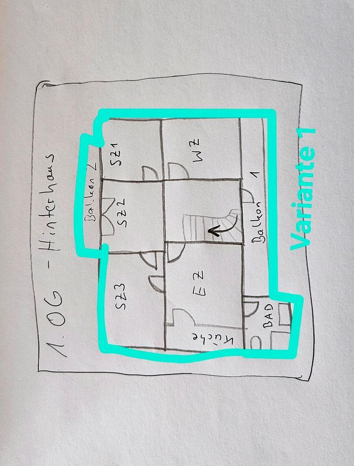 Helle 5 Zimmer Wohnung zu vermieten - unrenoviert
