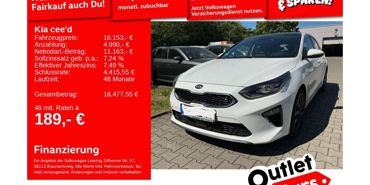 Kia ceed / Ceed 54.470 km 15.392 &euro; Mannheim 68309