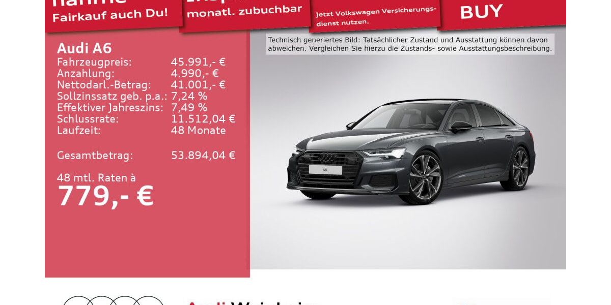 Audi A6 27.950 km 45.991 € Weinheim 69469