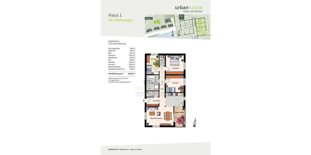 Etagenwohnung Heidelberg Ziegelhausen - 4 Zimmer, 108 m&sup2;, 1.089.000&euro; | Angebot:22933851