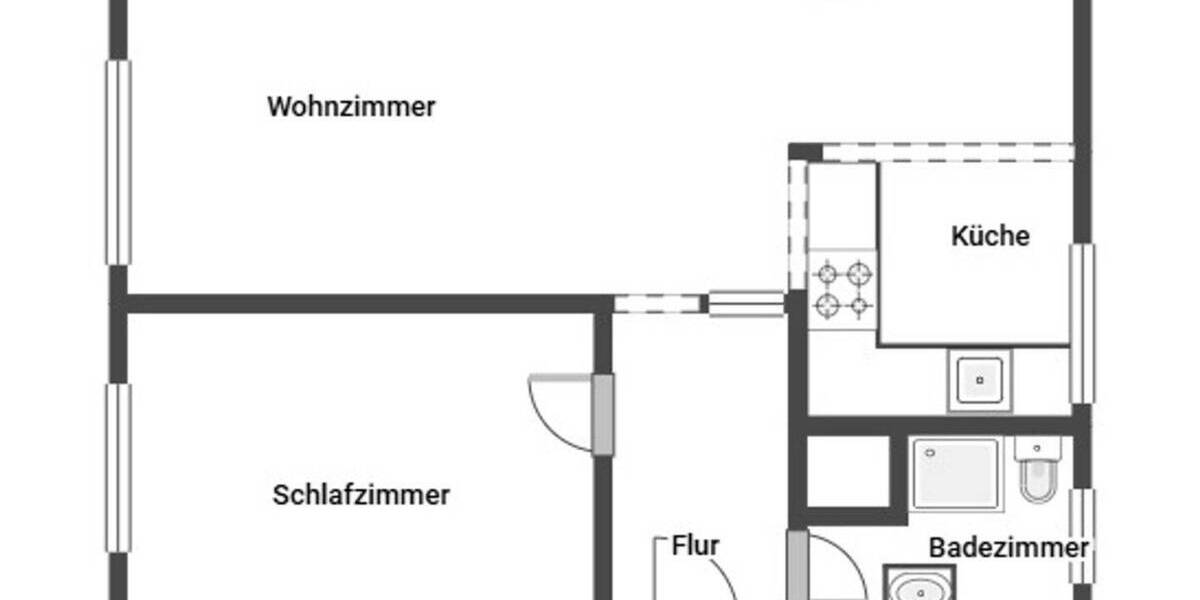 Etagenwohnung Ludwigshafen am Rhein Oppau - 2 Zimmer, 60 m&sup2;, 159.000&euro; | Angebot:26887700