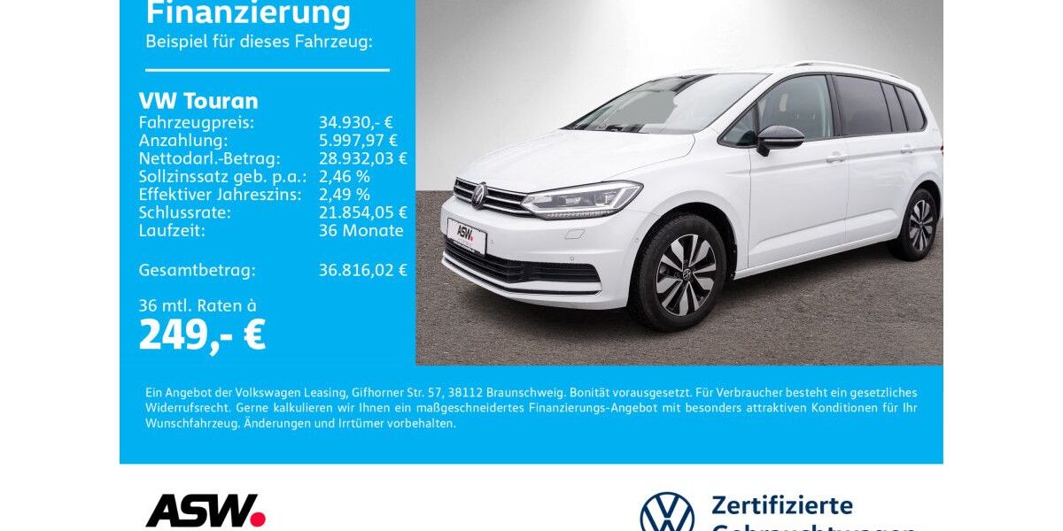 VW Touran 26.100 km 34.930 &euro; Sinsheim 74889