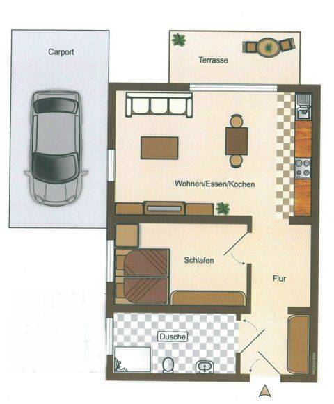 Etagenwohnung Malsch - 2 Zimmer, 50 m&sup2;, 775&euro; | Angebot:26885544