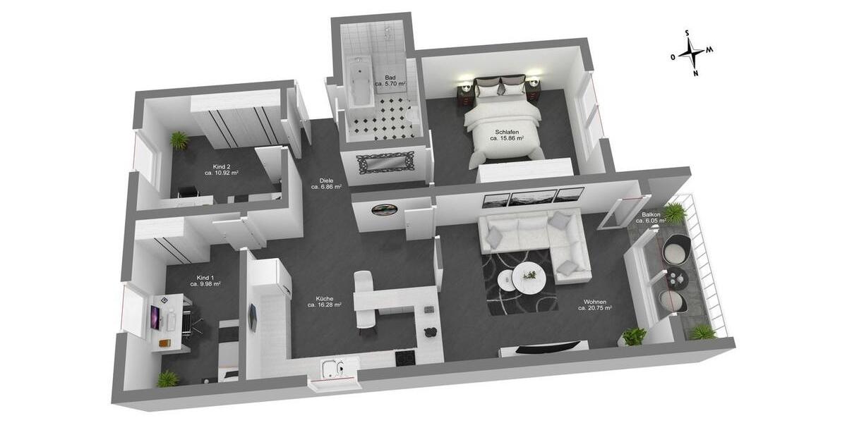 Dachgeschoßwohnung Hockenheim - 4 Zimmer, 89 m&sup2;, 249.900&euro; | Angebot:26384553