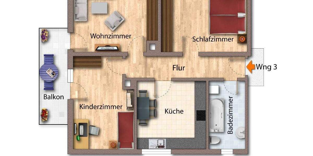 Etagenwohnung Heidelberg / Ziegelhausen Ziegelhausen - 2 Zimmer, 75 m&sup2;, 259.000&euro; | Angebot:23306903