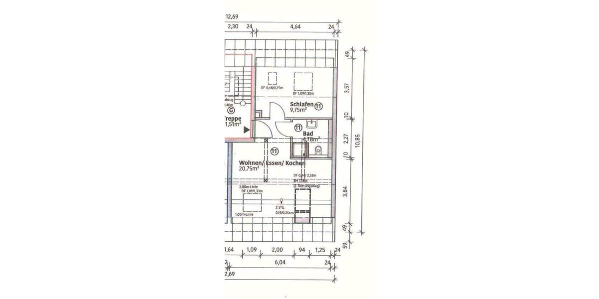 Dachgeschoßwohnung Ludwigshafen am Rhein - 2 Zimmer, 35 m&sup2;, 650&euro; | Angebot:26231836