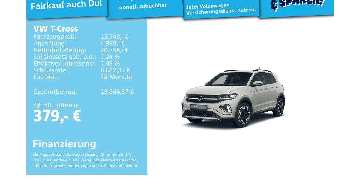 VW T-Cross 24.188 km 25.491 &euro; Mannheim 68309