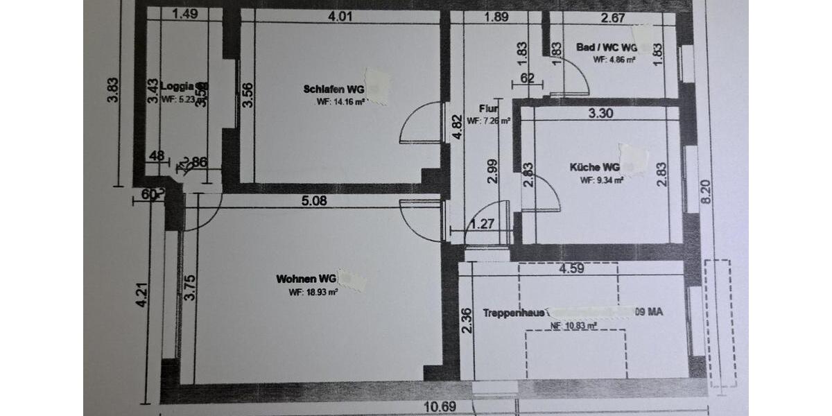 Etagenwohnung Mannheim Käfertal - 2 Zimmer, 57 m&sup2;, 169.000&euro; | Angebot:27118390