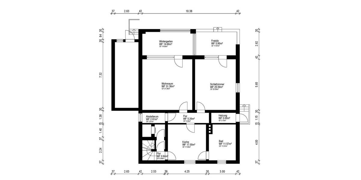 Etagenwohnung Mannheim Rheinau - 3 Zimmer, 115 m&sup2;, 398.000&euro; | Angebot:25684808