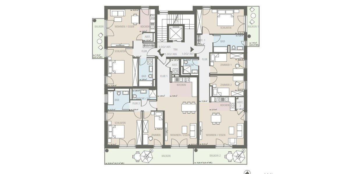 Etagenwohnung Speyer - 2 Zimmer, 57 m&sup2;, 289.000&euro; | Angebot:26819920