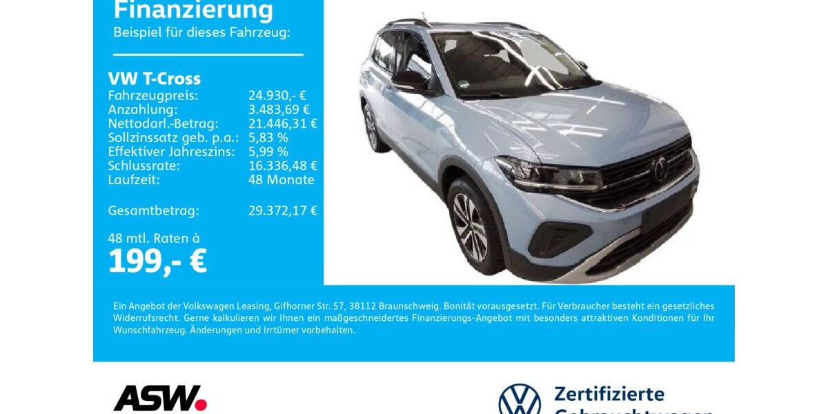 VW T-Cross 3.200 km 24.930 &euro; Sinsheim 74889