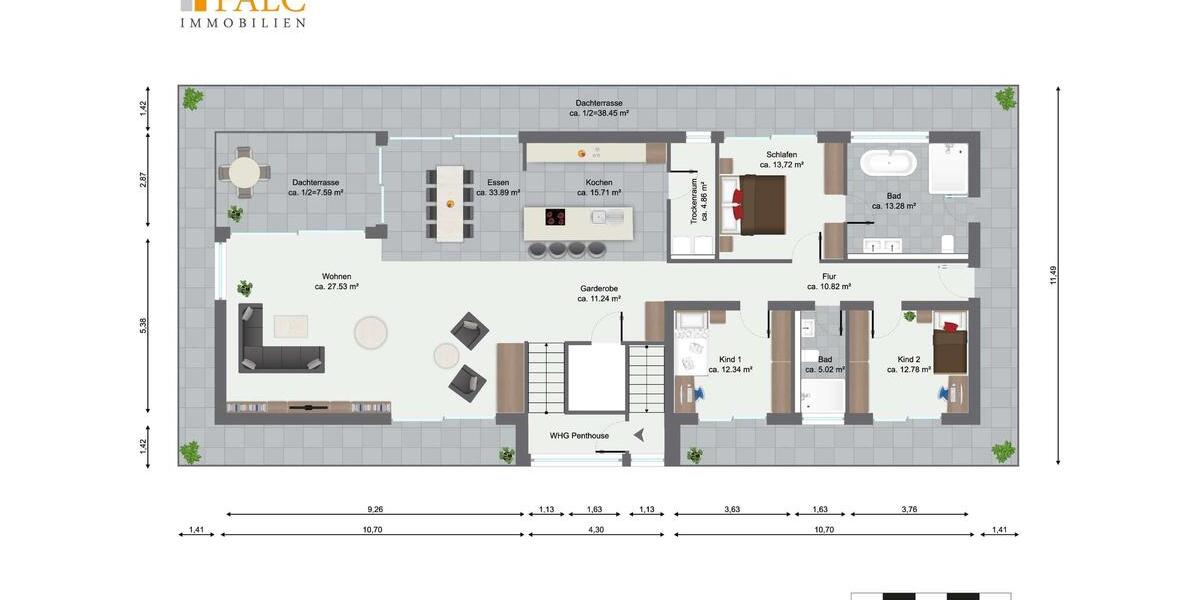 Exklusives Penthouse mit atemberaubendem Blick in Neckargemünd - FALC Immobilien Heilbronn 4 zimmer