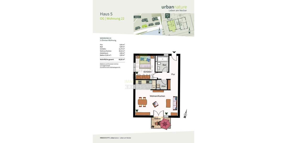 Etagenwohnung Heidelberg Ziegelhausen - 2 Zimmer, 60 m&sup2;, 559.000&euro; | Angebot:25771274