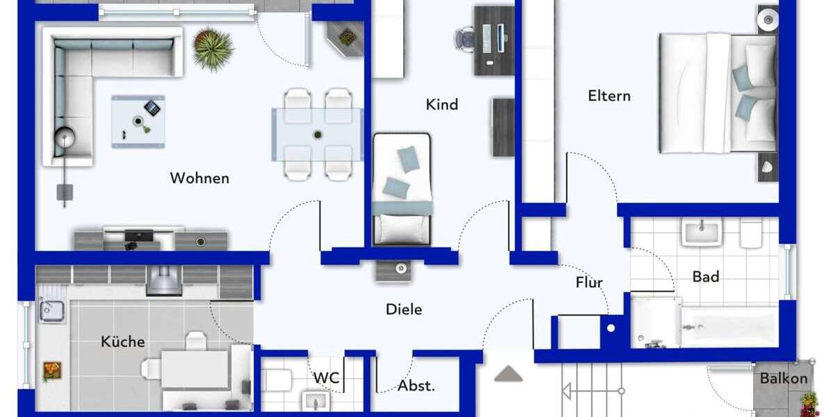 Etagenwohnung Sandhausen - 3 Zimmer, 83 m&sup2;, 215.000&euro; | Angebot:26747987