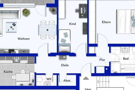 Wohnung Sandhausen - 3 Zimmer, 83 m&sup2;, 215.000&euro; | Angebot:26747987