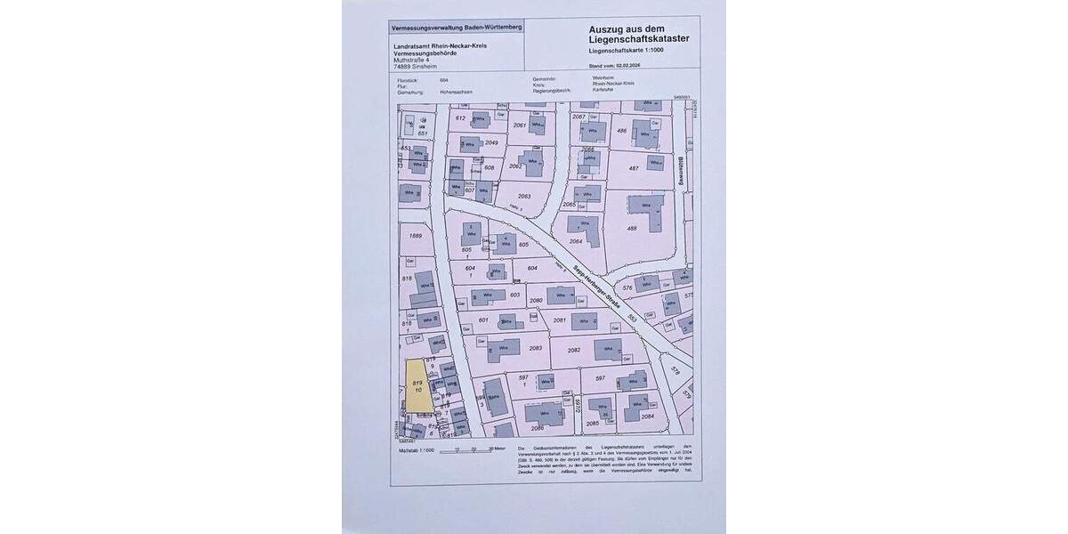 Grundstück Weinheim Hohensachsen - 599.000&euro; | Angebot:25167382