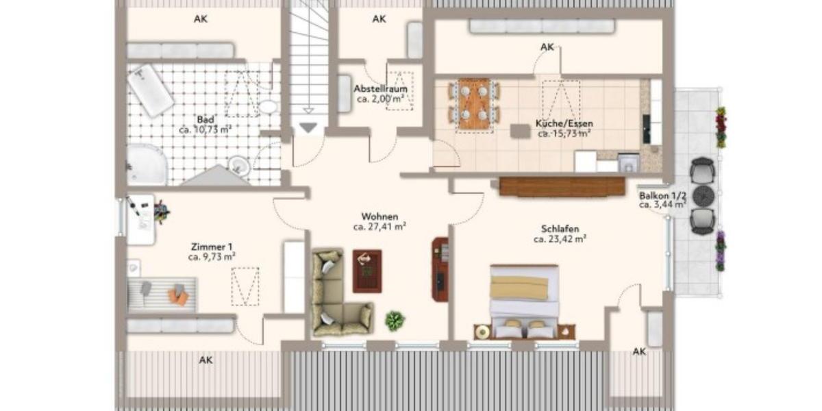 Dachgeschoßwohnung Wald-Michelbach Michelbach - 3 Zimmer, 92 m&sup2;, 800&euro; | Angebot:25292062