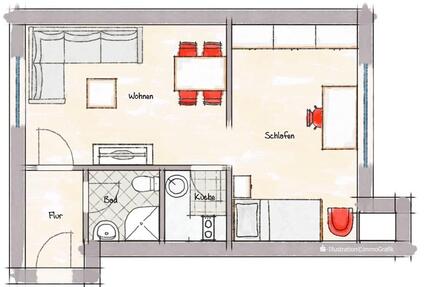 Wohnung Ludwigshafen am Rhein Mundenheim - 1 Zimmer, 35 m&sup2;, 89.000&euro; | Angebot:26930859