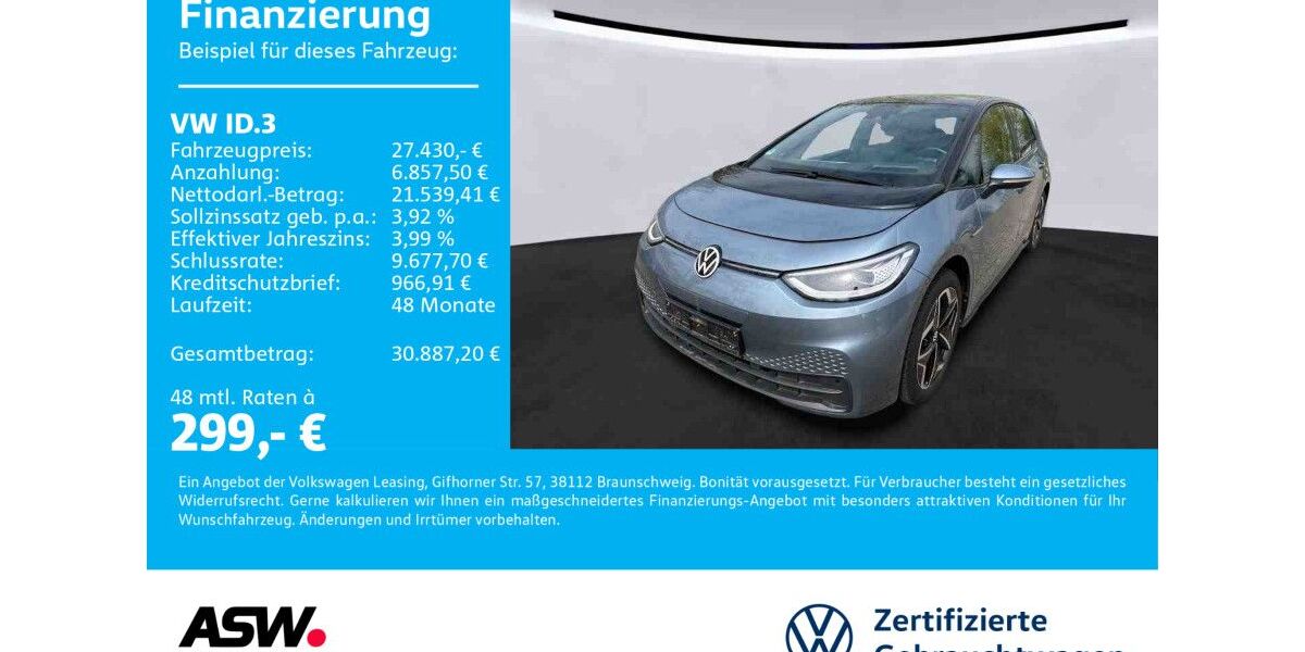 VW ID.3 36.700 km 27.430 &euro; Sinsheim 74889