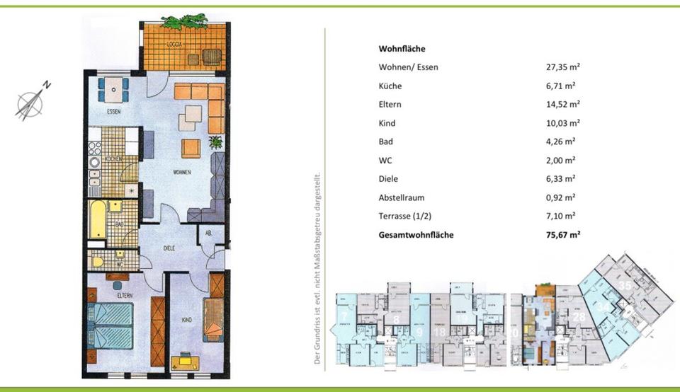 Etagenwohnung Leimen - 3 Zimmer, 76 m&sup2;, 330.000&euro; | Angebot:26381908