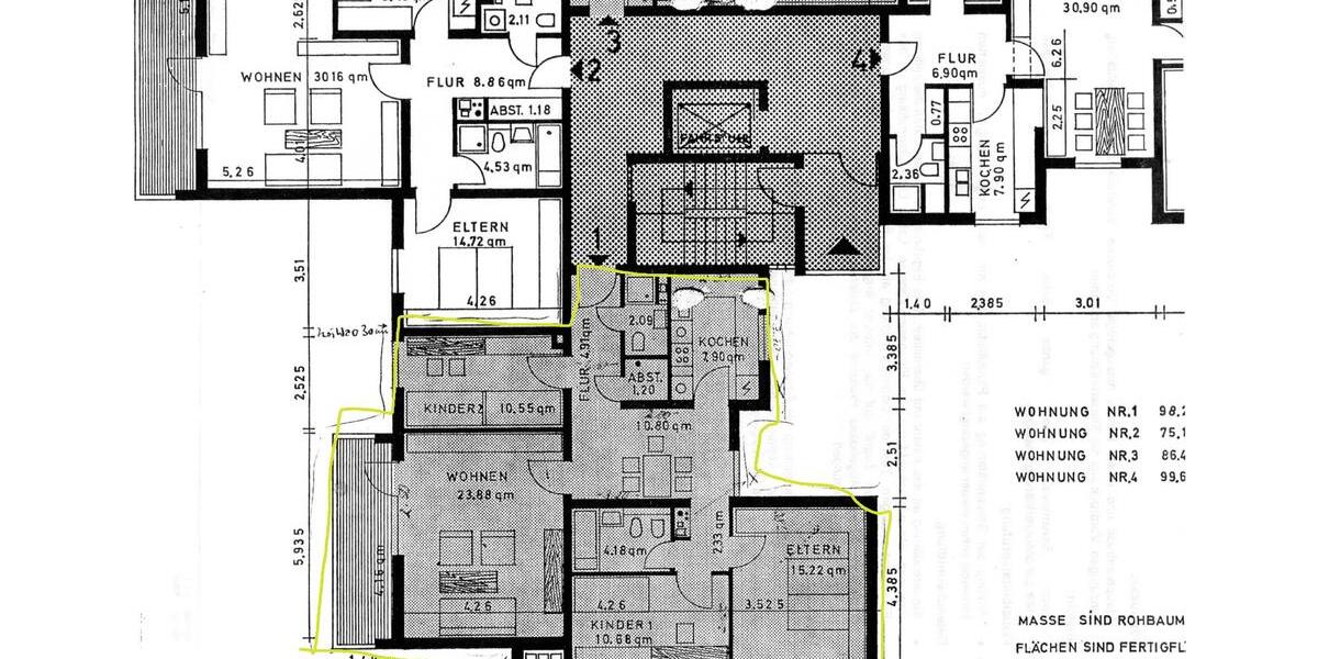 Etagenwohnung Ludwigshafen am Rhein Rheingönheim - 4 Zimmer, 100 m&sup2;, 275.000&euro; | Angebot:27498865