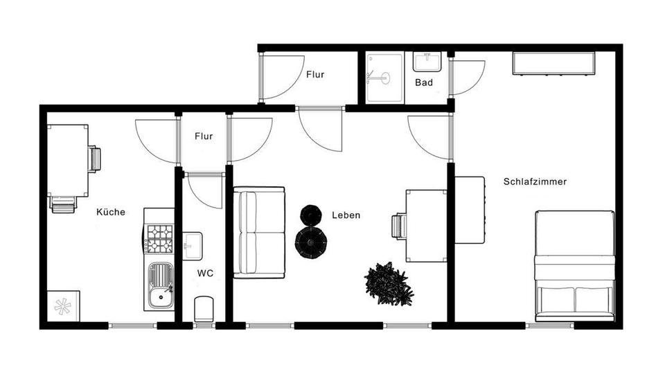 Etagenwohnung Mannheim - 2 Zimmer, 51 m&sup2;, 840&euro; | Angebot:26407509
