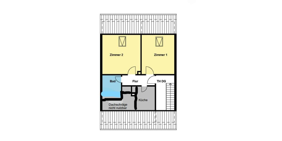 Dachgeschoßwohnung Mannheim Hochstätt - 2 Zimmer, 50 m&sup2;, 880&euro; | Angebot:26071888