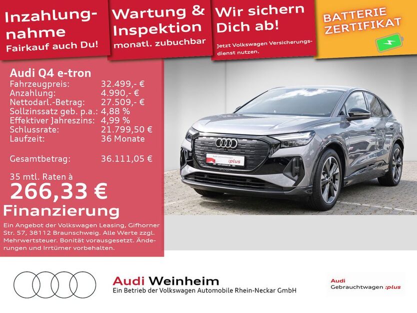 Audi Q4 e-tron 31.818 km 30.999 € Weinheim 69469