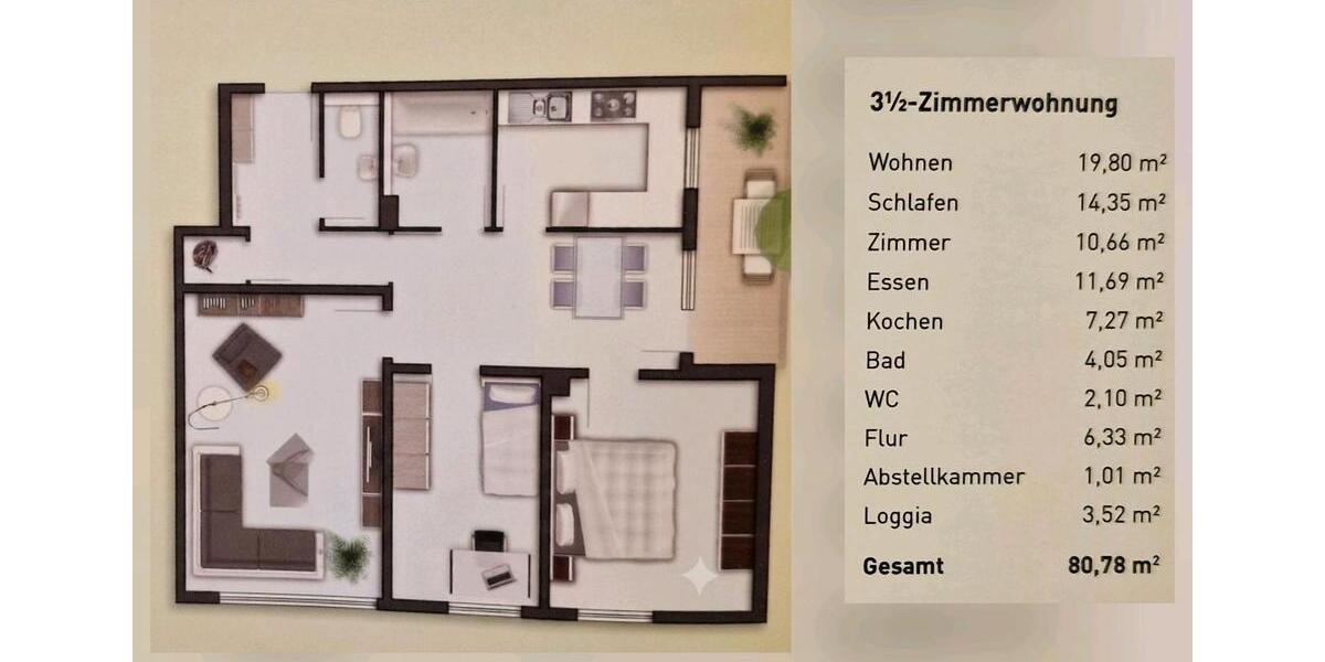 Etagenwohnung Ludwigshafen am Rhein Edigheim - 3.5 Zimmer, 81 m&sup2;, 150.000&euro; | Angebot:27157658