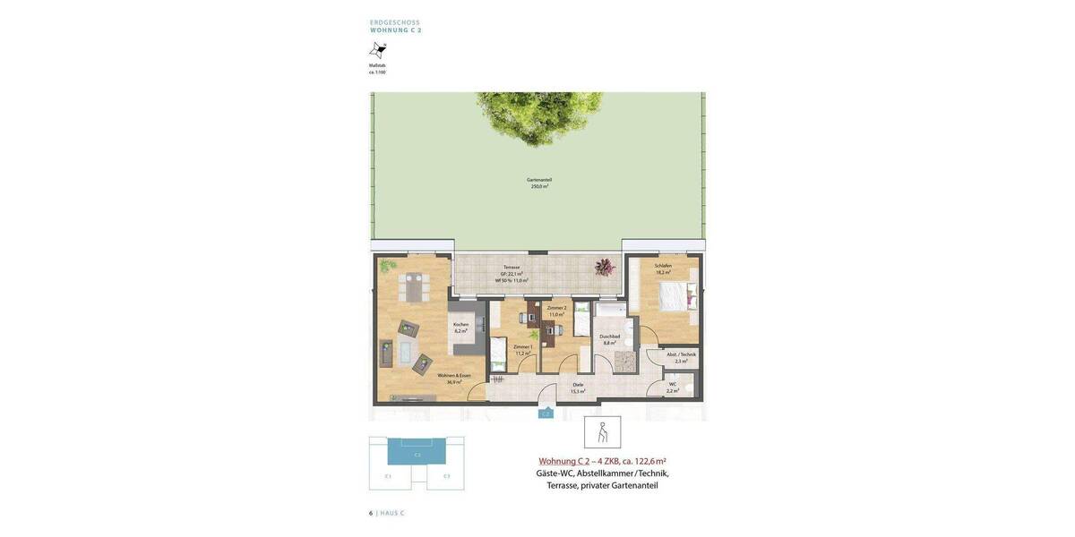 Terrassenwohnung Ludwigshafen Oggersheim - 4 Zimmer, 122 m&sup2;, 523.000&euro; | Angebot:26798105