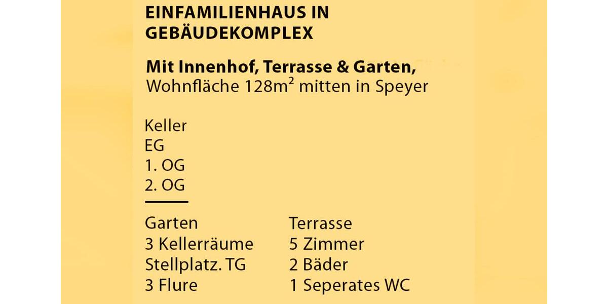 Einfamilienhaus Speyer - 5 Zimmer, 128 m&sup2;, 490.000&euro; | Angebot:22055198