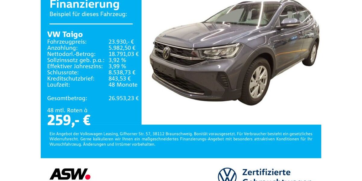 VW Taigo 4.990 km 23.930 &euro; Sinsheim 74889